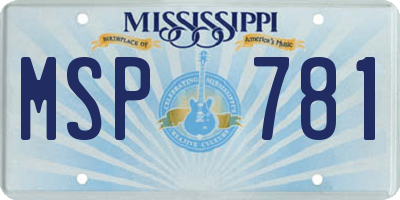 MS license plate MSP781
