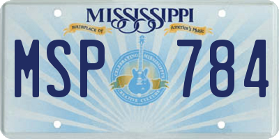 MS license plate MSP784