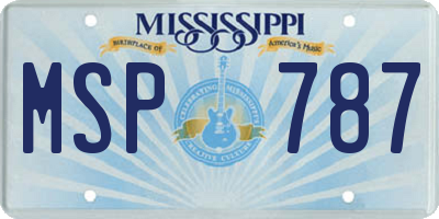 MS license plate MSP787