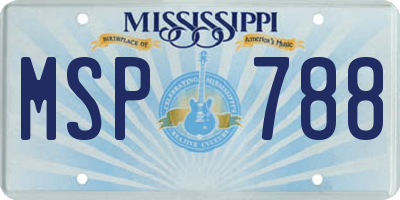 MS license plate MSP788