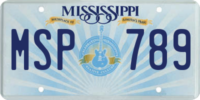 MS license plate MSP789