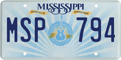 MS license plate MSP794