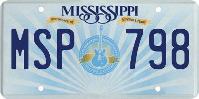 MS license plate MSP798