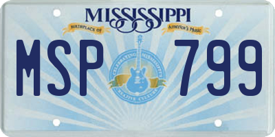 MS license plate MSP799
