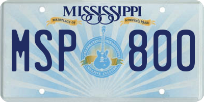 MS license plate MSP800