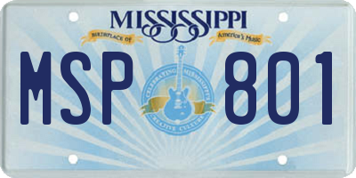 MS license plate MSP801