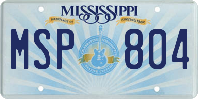 MS license plate MSP804
