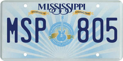 MS license plate MSP805