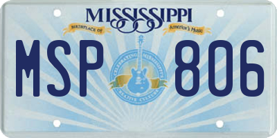 MS license plate MSP806