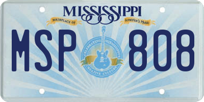 MS license plate MSP808