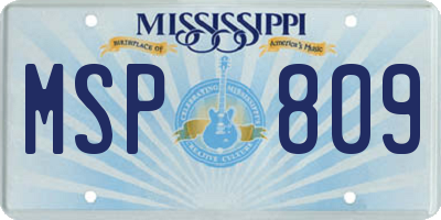 MS license plate MSP809