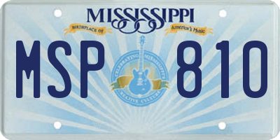 MS license plate MSP810
