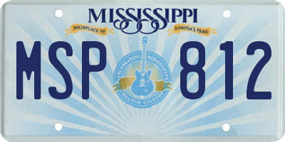 MS license plate MSP812
