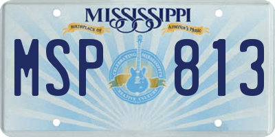 MS license plate MSP813