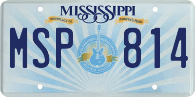 MS license plate MSP814