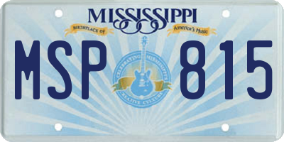 MS license plate MSP815
