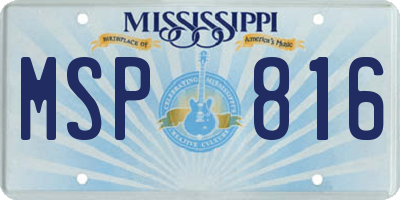 MS license plate MSP816