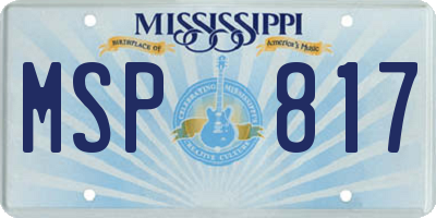 MS license plate MSP817