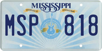 MS license plate MSP818