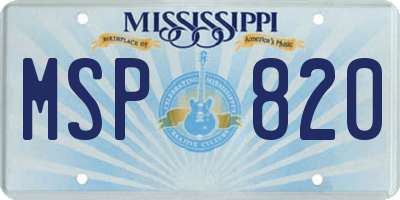 MS license plate MSP820