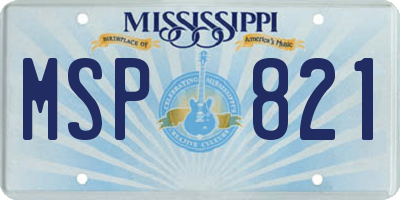 MS license plate MSP821