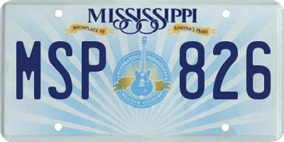 MS license plate MSP826