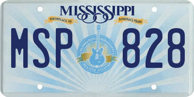 MS license plate MSP828