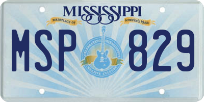 MS license plate MSP829
