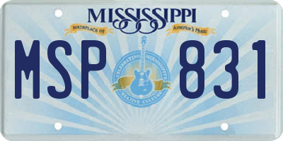 MS license plate MSP831