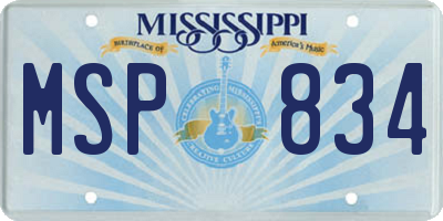 MS license plate MSP834