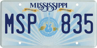 MS license plate MSP835