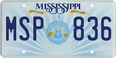 MS license plate MSP836