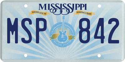 MS license plate MSP842