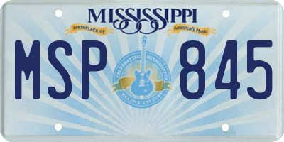 MS license plate MSP845