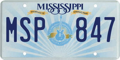 MS license plate MSP847