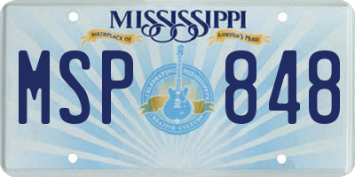 MS license plate MSP848