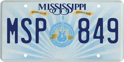 MS license plate MSP849