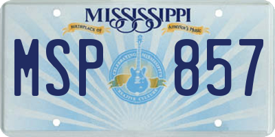 MS license plate MSP857