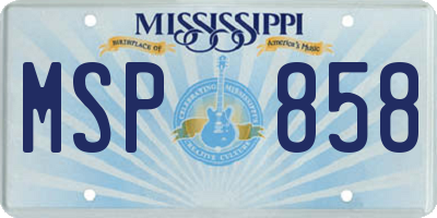 MS license plate MSP858