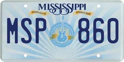 MS license plate MSP860
