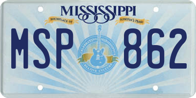 MS license plate MSP862