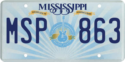 MS license plate MSP863