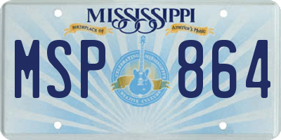 MS license plate MSP864
