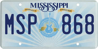 MS license plate MSP868