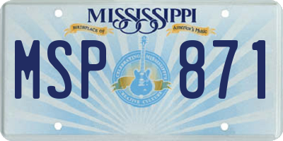 MS license plate MSP871