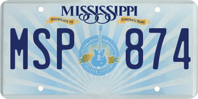 MS license plate MSP874