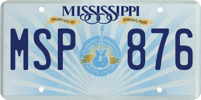 MS license plate MSP876