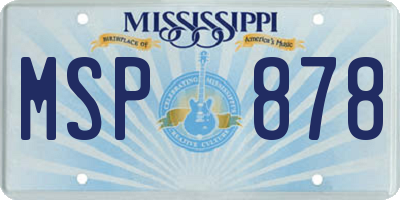 MS license plate MSP878