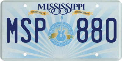 MS license plate MSP880
