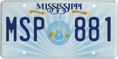 MS license plate MSP881